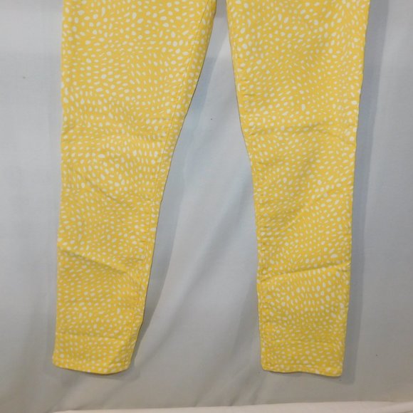 GAP 1969 Always Skinny Womens 27 Yellow White Polkadot Stretch Jeans - Picture 7 of 10